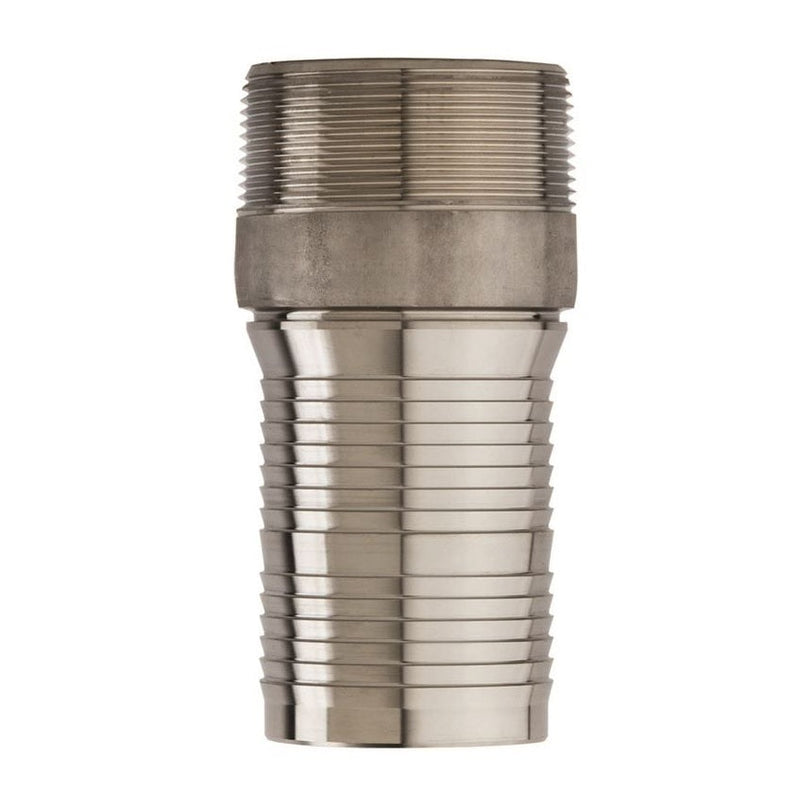 CRN-SS400 KuriCrimp™ by Kuriyama | CRN-SS Series | Combination Interlocking Hose Nipple | Tri-Couple Design | 4" Male NPT x 4" Hose Barb | 316 Stainless Steel