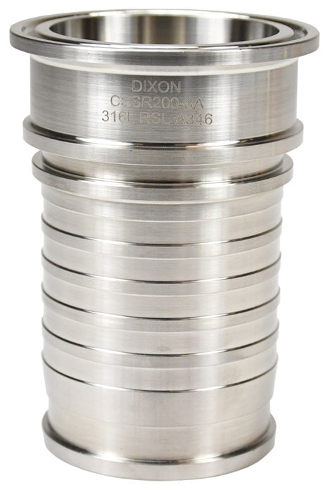 CSSR200-3A by Dixon Valve | Sanitary Crimp Stem | 2" Clamp End x 2" Hose ID | 316 Stainless Steel