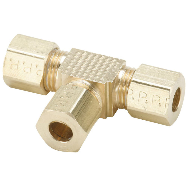164C-4 by Parker | Compression Fitting | Union | 1/4" Tube Size x 7/16" Thread | 1.72" Length | Tee | Brass | Pack of 25