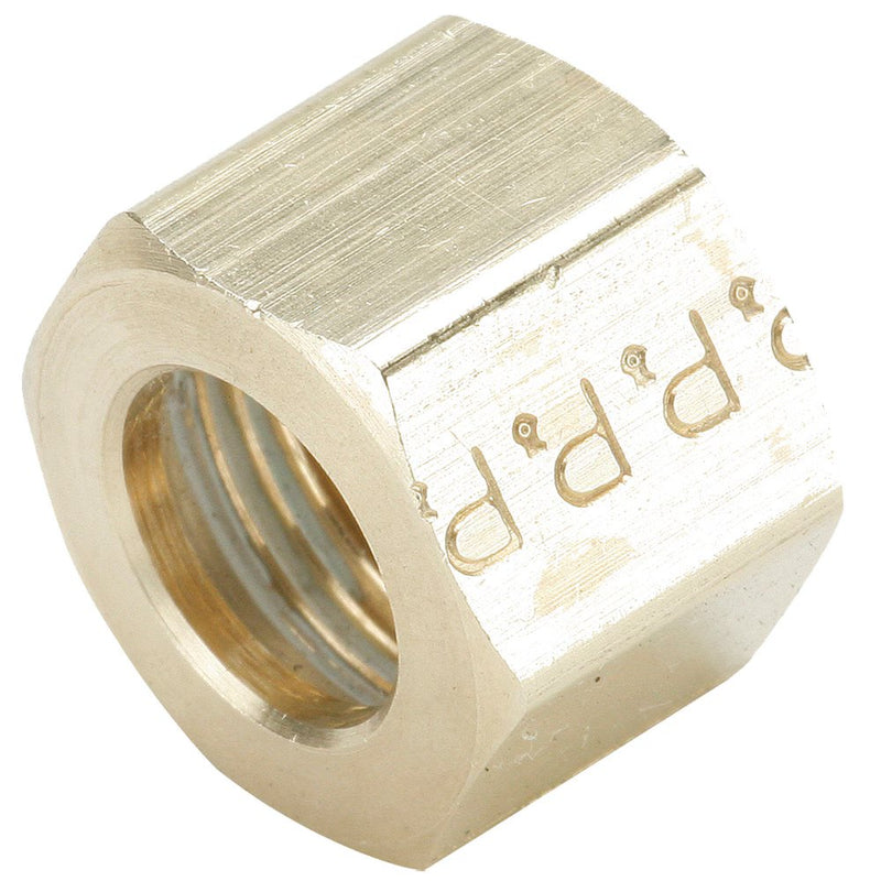 61C-7 by Parker | Compression Fitting | 7/16" Nut x 5/8" Thread | 11/16" Hex | Straight | Brass | Pack of 25