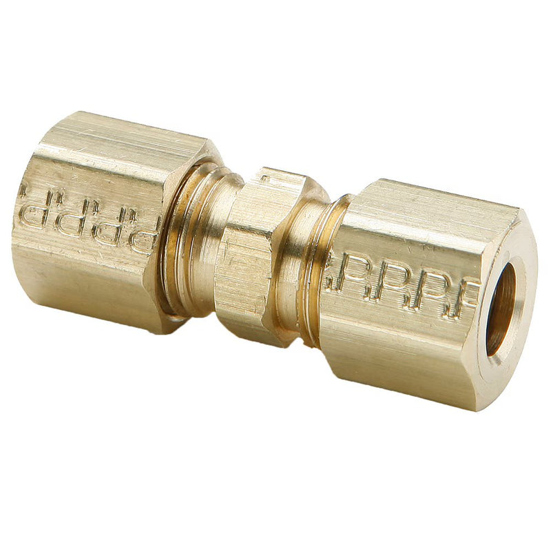 62C-2 by Parker | Compression Fitting | 1/8" Tube Size x 5/16" Thread | 5/16" Hex | 1.05" Length | Straight | Brass | Pack of 25