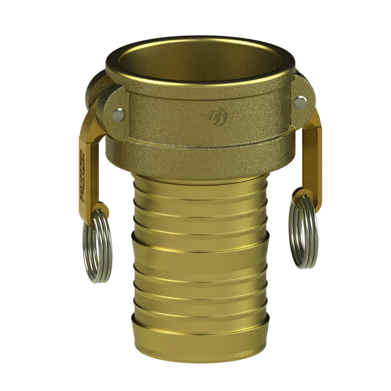 1200315 (15C) by PT-Coupling | Cam & Groove Fitting | Type C | 1-1/2" Coupler x 1-1/2" Hose Shank | Brass/HB | Buna-N Seal