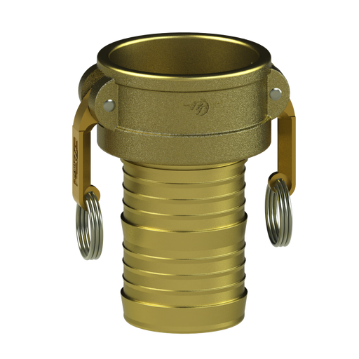 1200360 (60C) by PT-Coupling | Cam & Groove Fitting | Type C | 6" Coupler x 6" Hose Shank | Brass/HB | Buna-N Seal