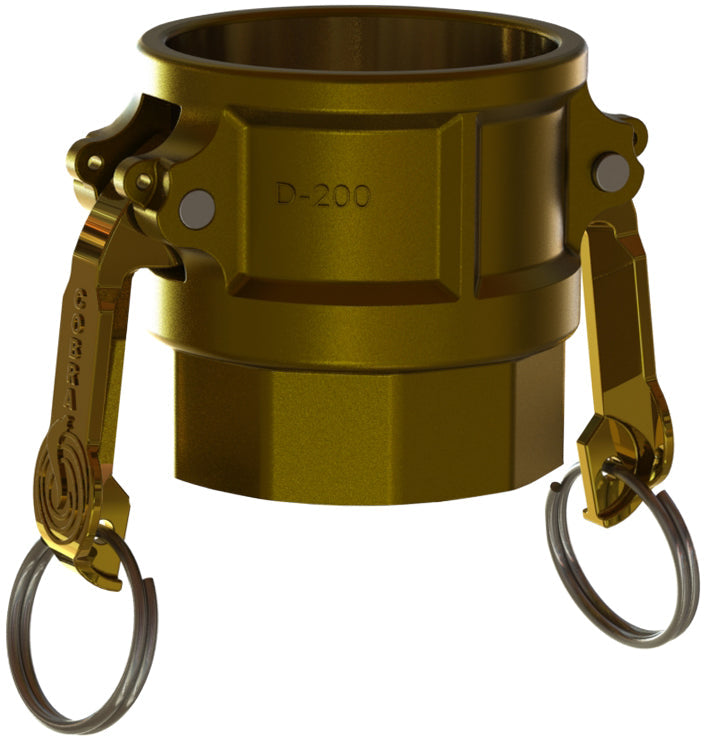 D-BR-600 by Campbell Fittings | Standard Cobra Cam & Groove Coupling | Type D | 6" Coupler x 6" Female NPT | Brass