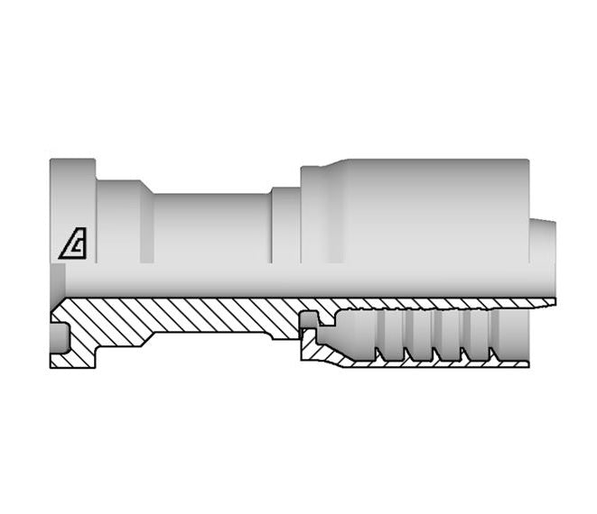 D-2432-C61S Alfagomma by Kuriyama | D Series | One-Piece AlfaCrimp Hydraulic Hose Fitting | SAE J518 | -24 Hose ID x -32 Code 61 O-Ring Flange | Steel