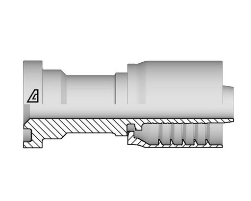 D-2020-C62S Alfagomma by Kuriyama | D Series | One-Piece AlfaCrimp Hydraulic Hose Fitting | SAE J518 | -20 Hose ID x -20 Code 62 O-Ring Flange | Steel
