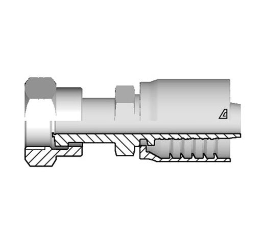 D-1010-FOFS Alfagomma by Kuriyama | D Series | One-Piece AlfaCrimp Hydraulic Hose Fitting | -10 Hose ID x -10 Female O-Ring Face Seal | Steel