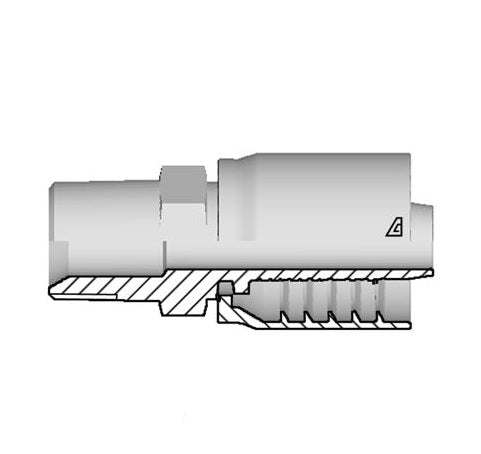 D-2424-MBPT Alfagomma by Kuriyama | D Series | One-Piece AlfaCrimp Hydraulic Hose Fitting | -24 Hose ID x -24 Male BSPT / JIS | Steel