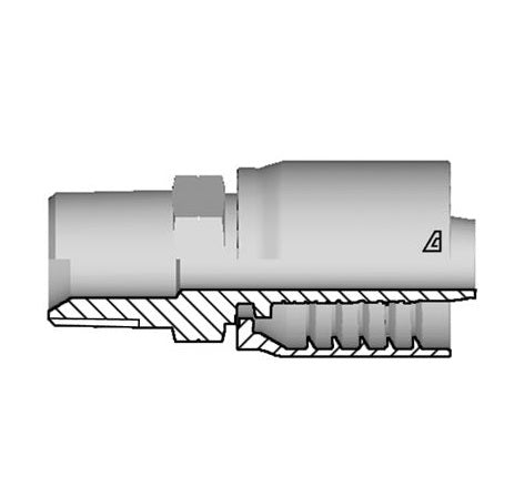 D-0608-MNPT Alfagomma by Kuriyama | D Series | One-Piece AlfaCrimp Hydraulic Hose Fitting | -06 Hose ID x -08 Male NPTF 60° Seat | Steel