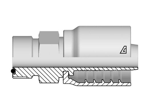 D-1210-MOFS Alfagomma by Kuriyama | D Series | One-Piece AlfaCrimp Hydraulic Hose Fitting | -12 Hose ID x -10 Male O-Ring Face Seal | Steel