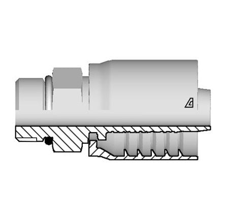 D-0808-MORB Alfagomma by Kuriyama | D Series | One-Piece AlfaCrimp Hydraulic Hose Fitting | -08 Hose ID x -08 Male SAE O-Ring Boss | Steel