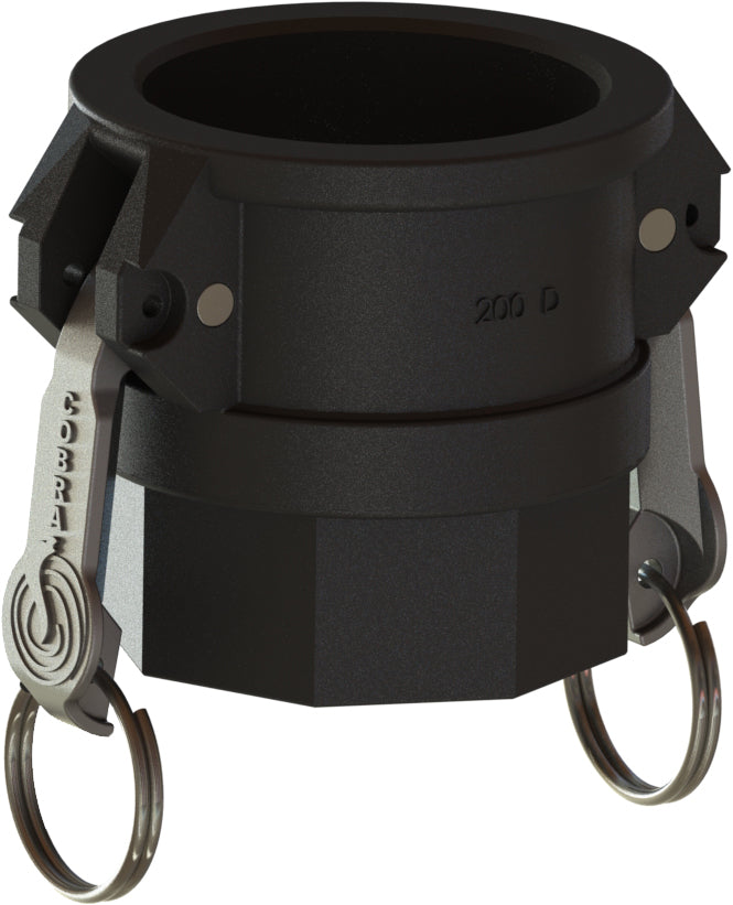 D-PP-300 by Campbell Fittings | Standard Cobra Cam & Groove Coupling | Type D | 3" Coupler x 3" Female NPT | Poly-Glass