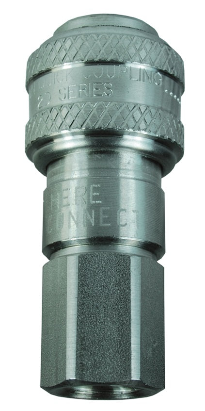 2DF3-S by Dixon Valve | Pneumatic Quick Disconnect Coupling | D-Series | 3/8" Female NPTF x 1/4" Automatic Industrial Interchange | Socket | Nitrile Seal | 303 Stainless Steel