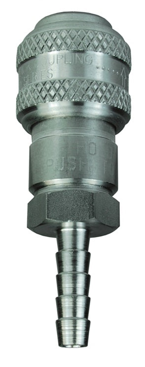 2DS2-S by Dixon Valve | Pneumatic Quick Disconnect Coupling | D-Series | Hose Barb | 1/4" Hose ID x 1/4" Automatic Industrial Interchange | Socket | Nitrile Seal | 303 Stainless Steel