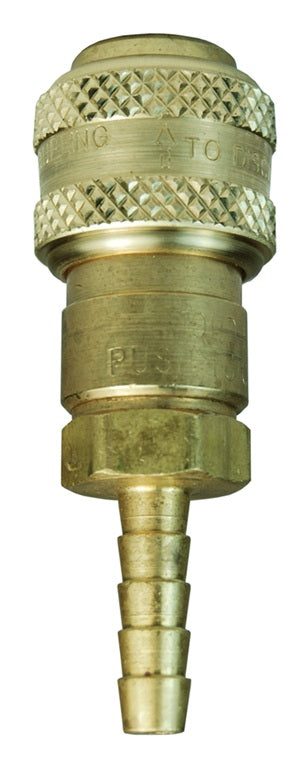 3DS3-B by Dixon Valve | Pneumatic Quick Disconnect Coupling | D-Series | Hose Barb | 3/8" Hose ID x 3/8" Automatic Industrial Interchange | Socket | Nitrile Seal | Brass