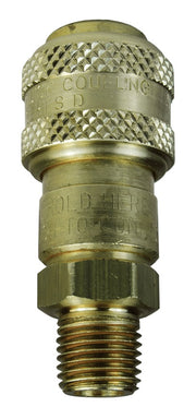 6DM6-B by Dixon Valve | Pneumatic Quick Disconnect Coupling | D-Series | 3/4" Male NPTF x 3/4" Automatic Industrial Interchange | Socket | Nitrile Seal | Brass