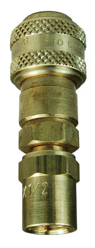 2DK3-B by Dixon Valve | Pneumatic Quick Disconnect Coupling | D-Series | Reusable Hose Barb | 11/16" Hose OD | 3/8" Hose ID x 1/4" Automatic Industrial Interchange | Socket | Nitrile Seal | Brass