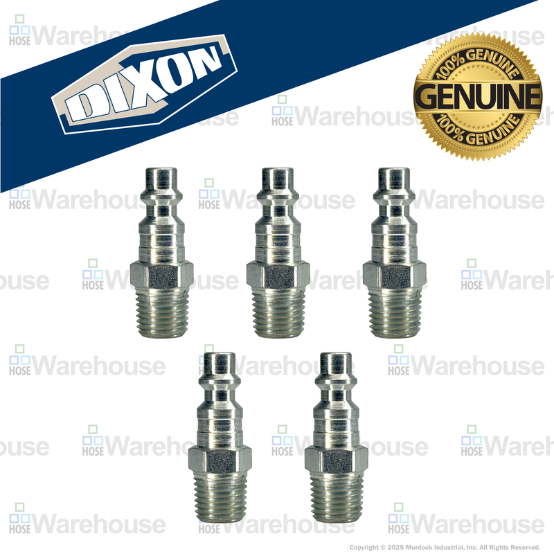 D2M1 by Dixon Valve | Pneumatic Quick Disconnect Coupling | DF-Series | 1/8" Male NPTF x 1/4" Industrial Interchange | Plug | Steel