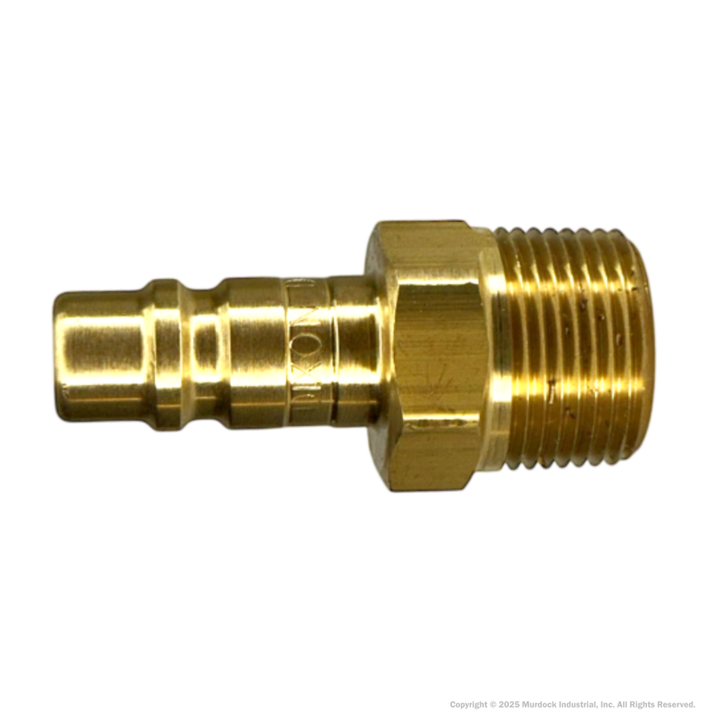 D2M1-B by Dixon Valve | Pneumatic Quick Disconnect Coupling | DF-Series | 1/8" Male NPTF x 1/4" Industrial Interchange | Plug | Brass