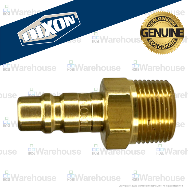 D2M1-B by Dixon Valve | Pneumatic Quick Disconnect Coupling | DF-Series | 1/8" Male NPTF x 1/4" Industrial Interchange | Plug | Brass