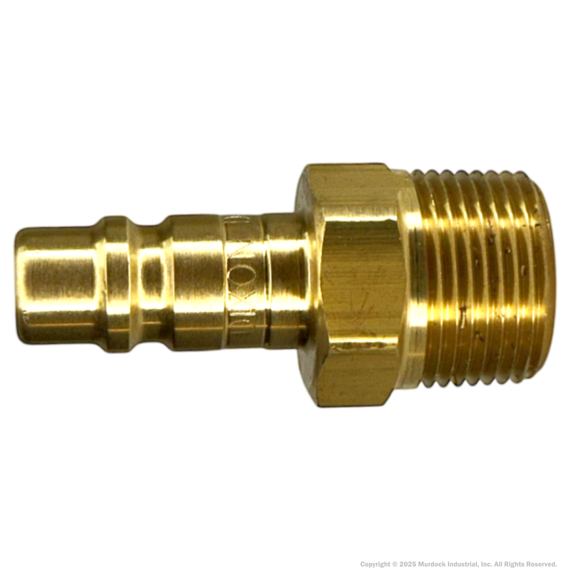 D2M2-B by Dixon Valve | Pneumatic Quick Disconnect Coupling | DF-Series | 1/4" Male NPTF x 1/4" Industrial Interchange | Plug | Brass