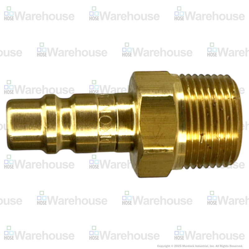 D2M2-B by Dixon Valve | Pneumatic Quick Disconnect Coupling | DF-Series | 1/4" Male NPTF x 1/4" Industrial Interchange | Plug | Brass