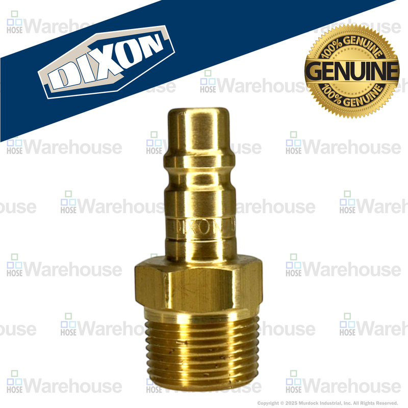 D2M3-B by Dixon Valve | Pneumatic Quick Disconnect Coupling | DF-Series | 3/8" Male NPTF x 1/4" Industrial Interchange | Plug | Brass