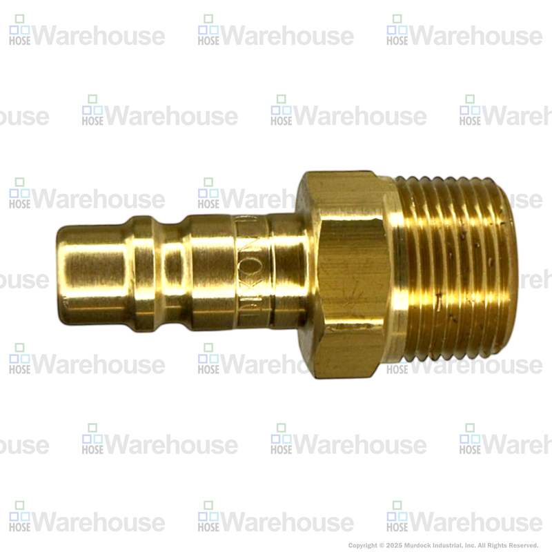 D4M4-B by Dixon Valve | Pneumatic Quick Disconnect Coupling | DF-Series | 1/2" Male NPTF x 1/2" Industrial Interchange | Plug | Brass