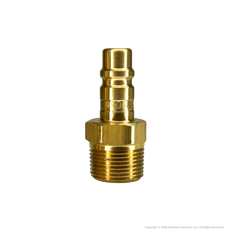 D4M6-B by Dixon Valve | Pneumatic Quick Disconnect Coupling | DF-Series | 3/4" Male NPTF x 1/2" Industrial Interchange | Plug | Brass