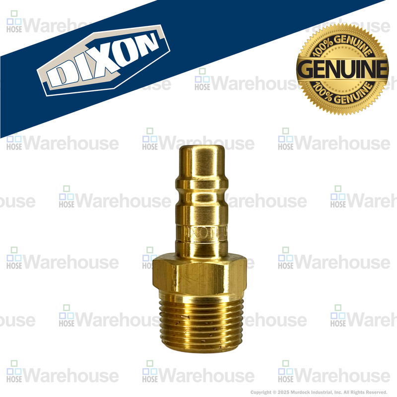 D4M6-B by Dixon Valve | Pneumatic Quick Disconnect Coupling | DF-Series | 3/4" Male NPTF x 1/2" Industrial Interchange | Plug | Brass