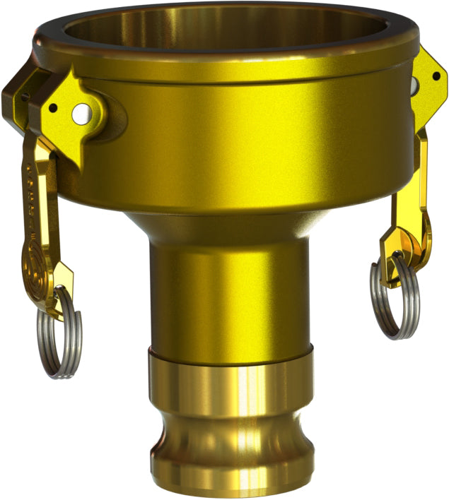 DA-BR-2030 by Campbell Fittings | Standard Cam & Groove | Jump Size Reducer | 2" Coupler x 3" Adapter | Straight | Brass