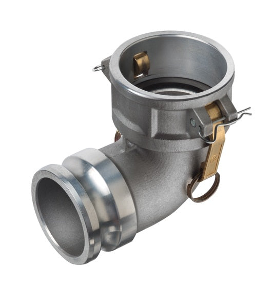 DA90-A300 by Kuriyama | DA90-A Series | Part DA | 90° Elbow | Cam & Groove Adapter | 3" Coupler x 3" Adapter | Aluminum