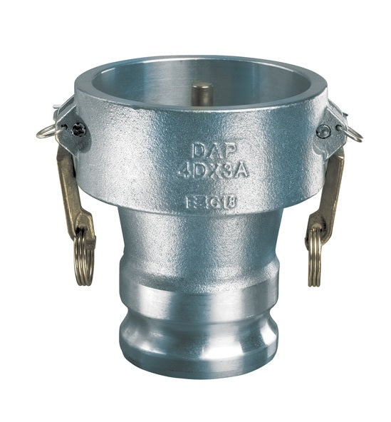 DAP-4030 by Kuriyama | DAP Series | Part C | Vapor Recovery Cam & Groove Adapter | with Probe | 4" Adapter x 3" Coupler | Aluminum