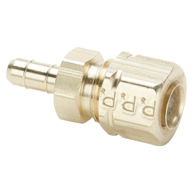 22CA-4-4 by Parker | Dubl-Barb® Fittings | 1/4" Tube OD x .170 Tube ID | 7/16" Hex | 1.15" Length | Straight | Brass | Pack of 50