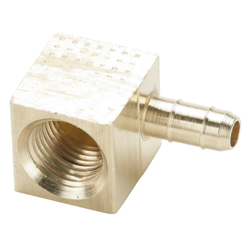 230-4-2 by Parker | Dubl-Barb® Fittings | 1/4" Tube OD x .170" Tube ID x 1/8" Female Pipe Thread | .91" Length | 90° Elbow | Brass | Pack of 100