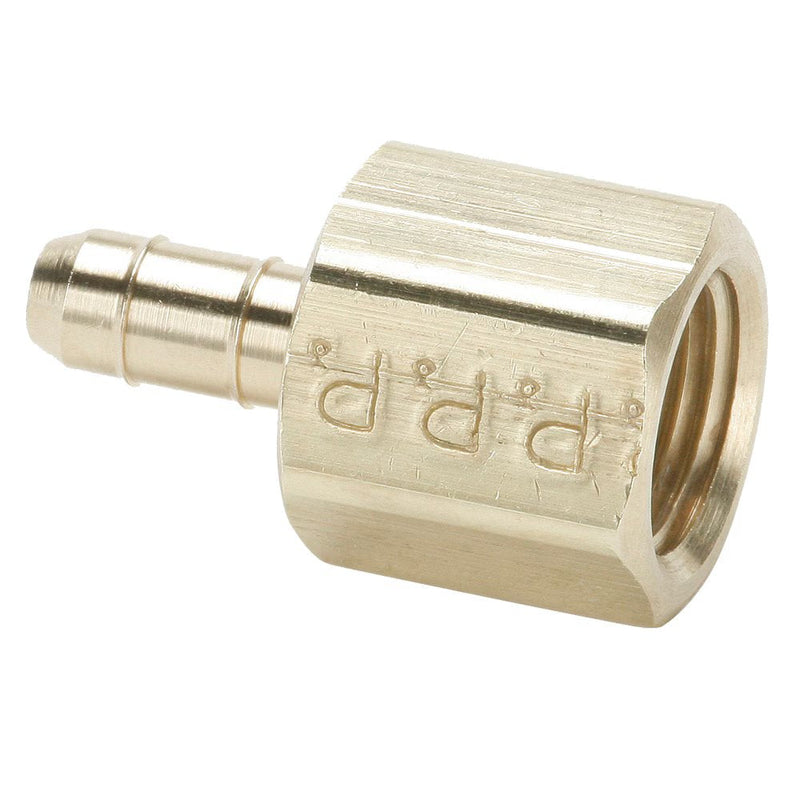 26-6-2 by Parker | Dubl-Barb® Fittings | 3/8" Tube OD x .250" Tube ID x 1/8" Female Pipe Thread | 1/2" Hex | .93" Length | Straight | Brass | Pack of 25