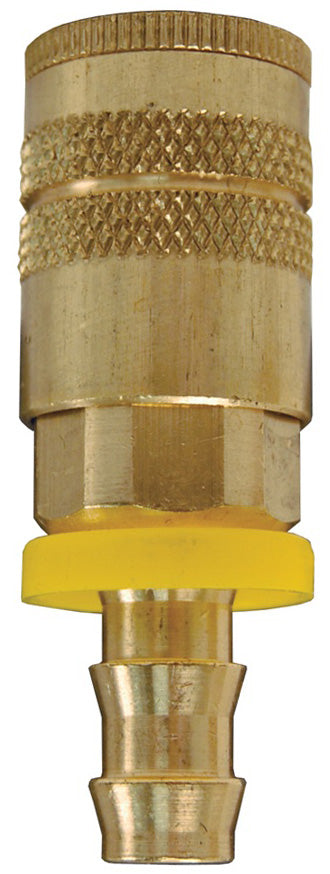 DC2042L Air Chief by Dixon Valve | Pneumatic Industrial Interchange Coupler/Socket | Semi-Automatic | Push-On Hose Barb | 1/4" Hose ID x 1/4" Body Size | Brass
