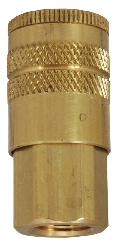 DC20 Air Chief by Dixon Valve | Pneumatic Industrial Interchange Coupler/Socket | Semi-Automatic | 1/4" Female NPT x 1/4" Body Size | Brass