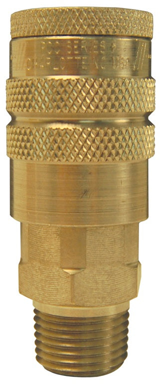 DC21 Air Chief by Dixon Valve | Pneumatic Industrial Interchange Coupler/Socket | Semi-Automatic | 1/4" Male NPT x 1/4" Body Size | Brass