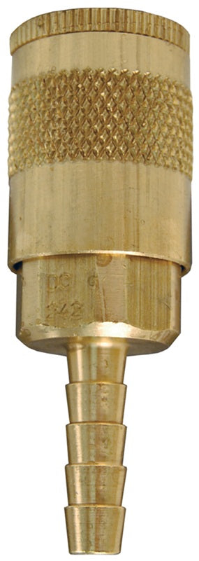 DC244 Air Chief by Dixon Valve | Pneumatic Automotive Interchange Coupler/Socket | Semi-Automatic | Hose Barb | 3/8" Hose ID x 1/4" Body Size | Brass