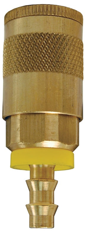 DC242L Air Chief by Dixon Valve | Pneumatic Automotive Interchange Coupler/Socket | Semi-Automatic | Push-On Hose Barb | 1/4" Hose ID x 1/4" Body Size | Brass