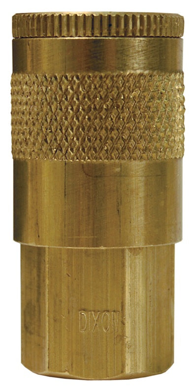 DC2 Air Chief by Dixon Valve | Pneumatic Automotive Interchange Coupler/Socket | Semi-Automatic | 1/4" Female NPT x 1/4" Body Size | Brass