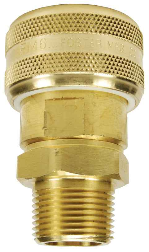 DC7104 Air Chief by Dixon Valve | Pneumatic Industrial Interchange Coupler/Socket | Automatic | 1/2" Male NPT x 3/4" Body Size | Brass