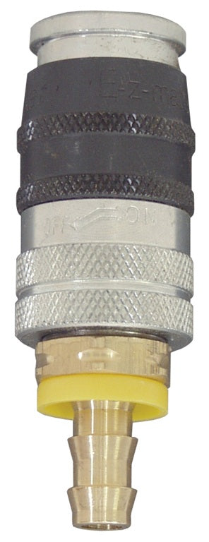 DC2644LSE by Parker / Dixon Valve | Pneumatic E-Z-Mate Industrial Coupler/Socket | Push-Lock Hose Barb | 3/8" Hose ID x 3/8" Body Size | Steel