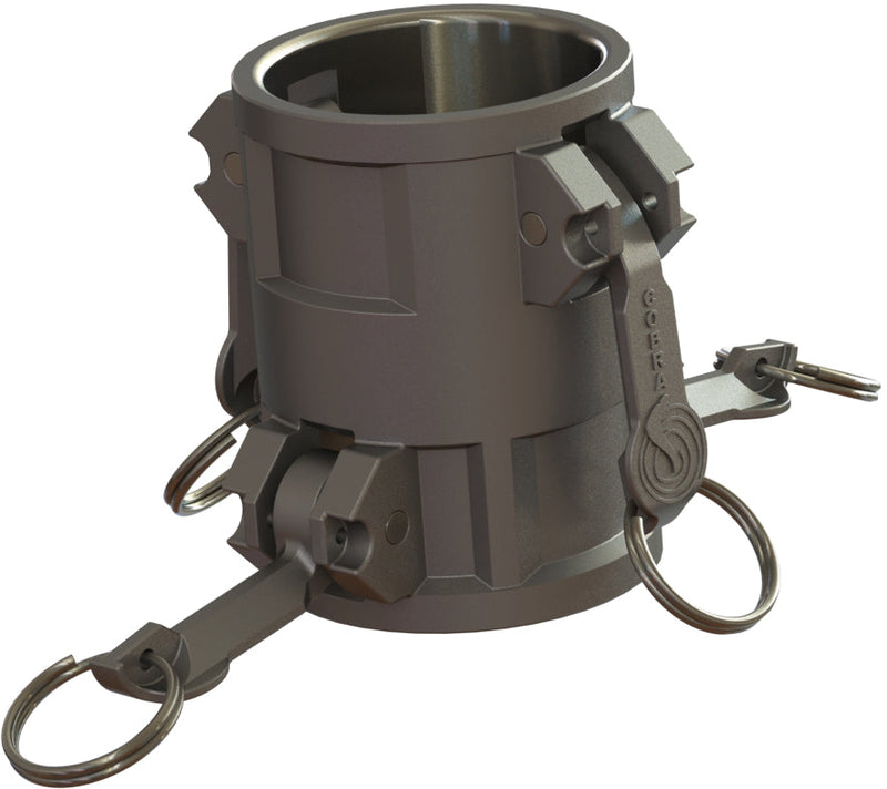DD-316-400 by Campbell Fittings | Standard Cobra Cam & Groove | 4" x 4" Spool Adapter | Straight | 316 Stainless Steel