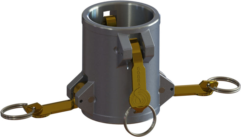 DD-AL-400 by Campbell Fittings | Standard Cobra Cam & Groove | 4" x 4" Spool Adapter | Straight | Aluminum