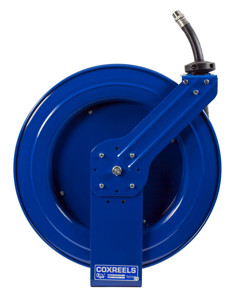 SH-N-550-DF-BBX by Coxreels | SH-DEF Series | 300 PSI Spring Driven Hose Reel for DEF | 3/4" Hose ID, 3/4" FNPT Inlet x 3/4" MNPT Hose End | Steel | 50ft EPDM Hose Included