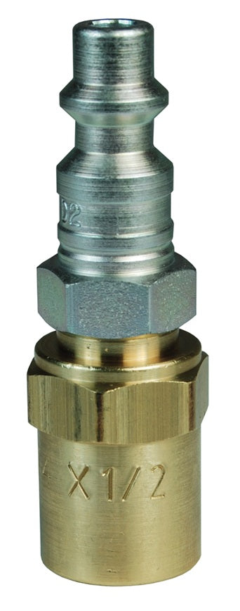 D2K3 by Dixon Valve | Pneumatic Quick Disconnect Coupling | DF-Series | Reusable Hose Barb | 11/16" Hose OD | 3/8" Hose ID x 1/4" Industrial Interchange | Plug | Steel