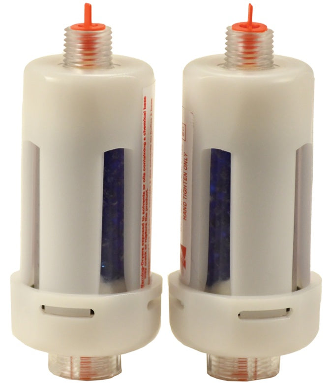 DFD-10 by Dixon Valve | Mini In-Line Disposable Desiccant Dryer | 1/4" Male NPT x 1/4" Female NPT | 15 SCFM Flow | 40 Micron Element | Pack of 2