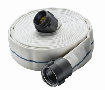 DJ250NPSHX50 by Kuriyama | DJ Series | Double Jacket Contractor Grade Layflat Hose Assembly | 2-1/2" Size | 2-1/2" Male NPSH x 2-1/2" Female NPSH | 50ft Length